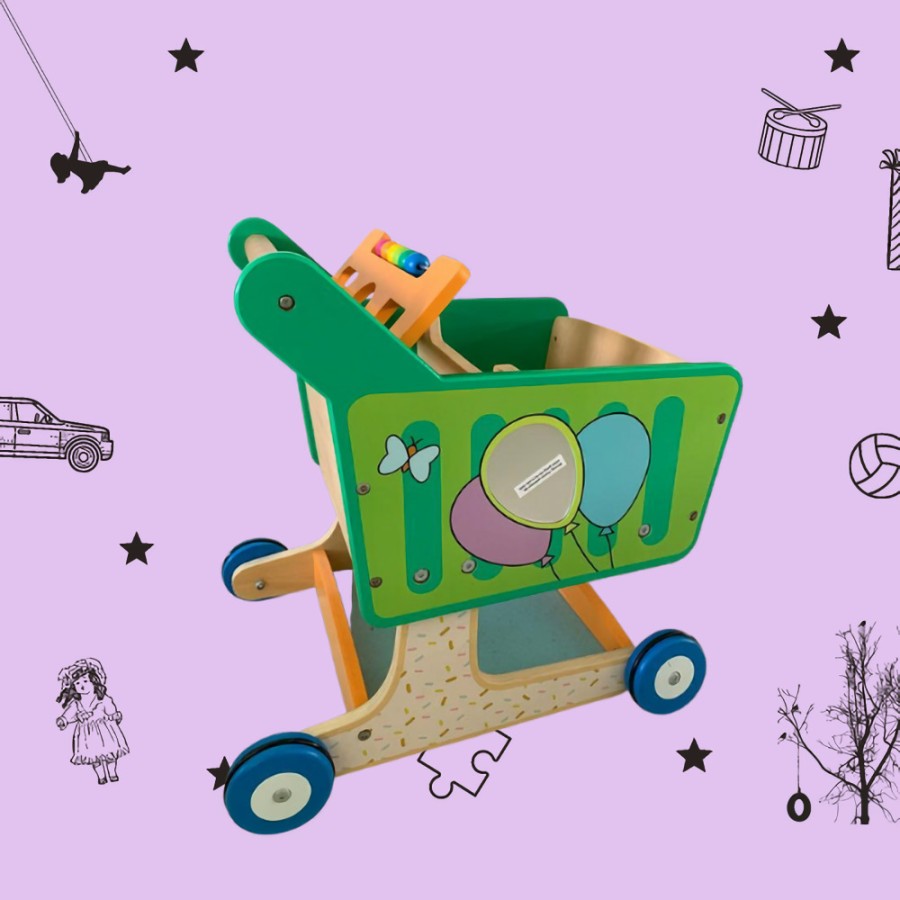 Elc wooden deals shopping trolley